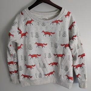 Hand printed Fox crew neck sweatshirt